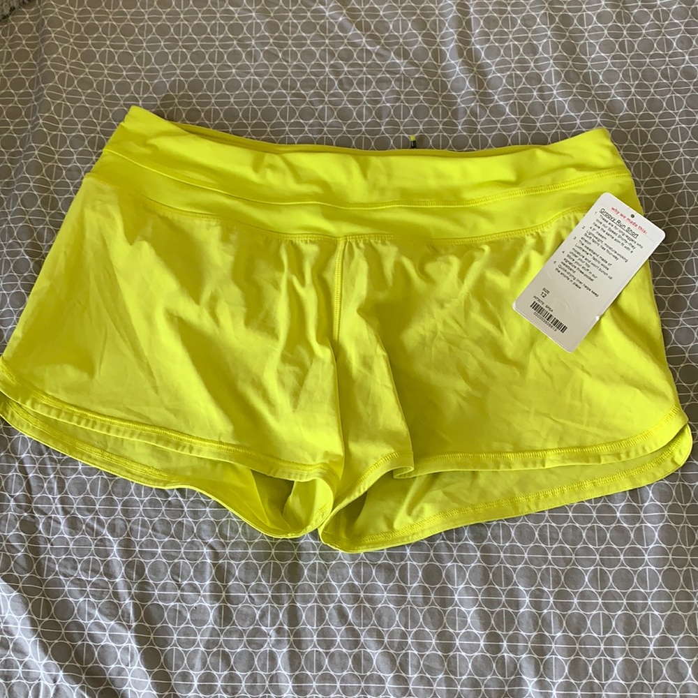 NWT Lululemon Groovy Run Short. Size 12. Yellow.